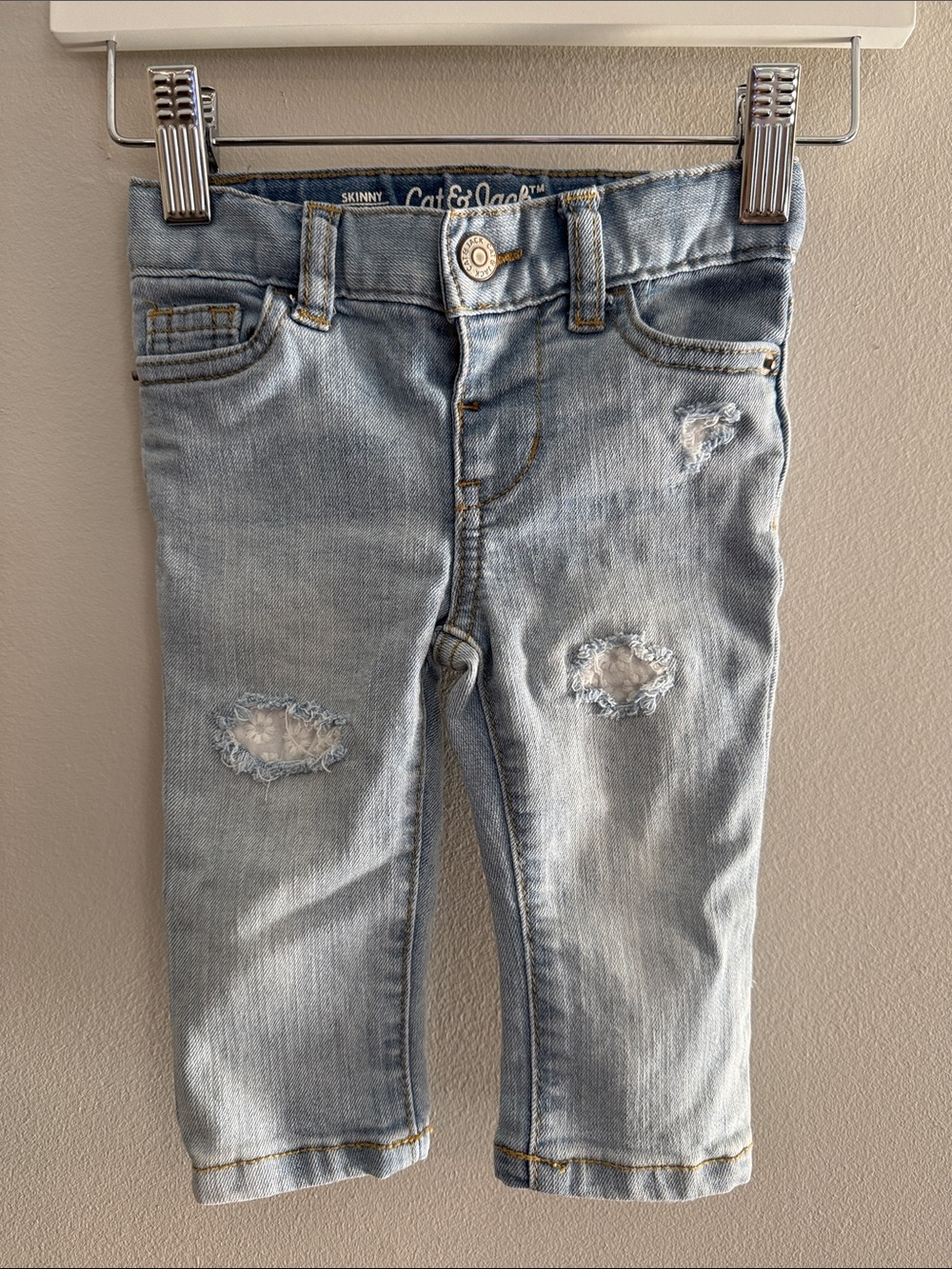 Cat & Jack Light Blue Distressed Skinny Jeans